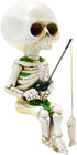 Fishing Skeleton Statue,Skull Figurines for Pond Fountain Waterfalls Poolside,Funny Sculpture for Halloween Holiday,Decor for Garden Home...