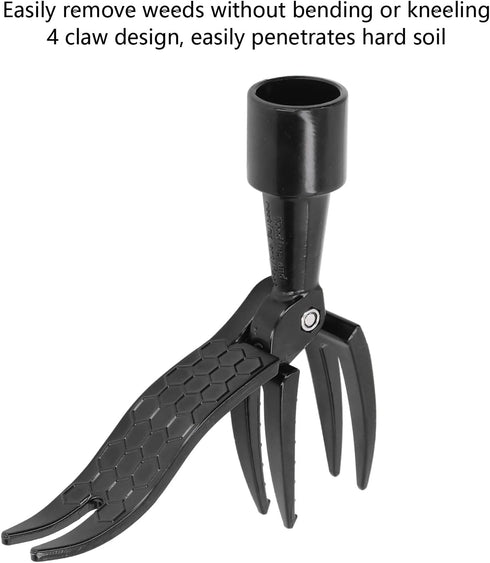 Stand Up Weed Puller Tool, 4 Claw Steel Head Manual Stand Up Weed Puller Tool, Save Effort and Efficiency Weed Removal Head for Outdoor Garden Law...