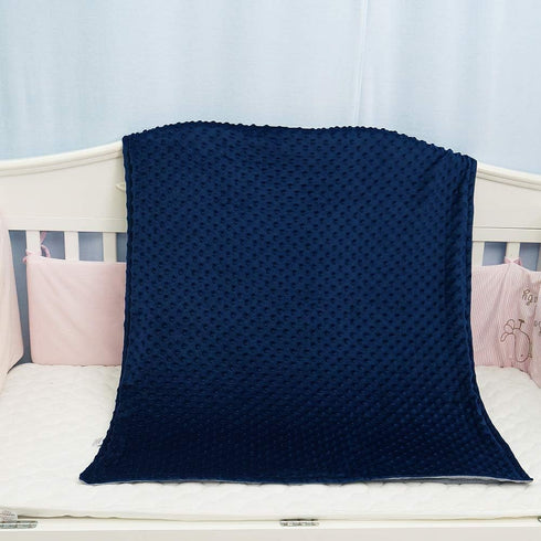 BlueSnail Minky Blanket with Musliin for Boys and Girls (Navy+Gray, 30W x 40L)...