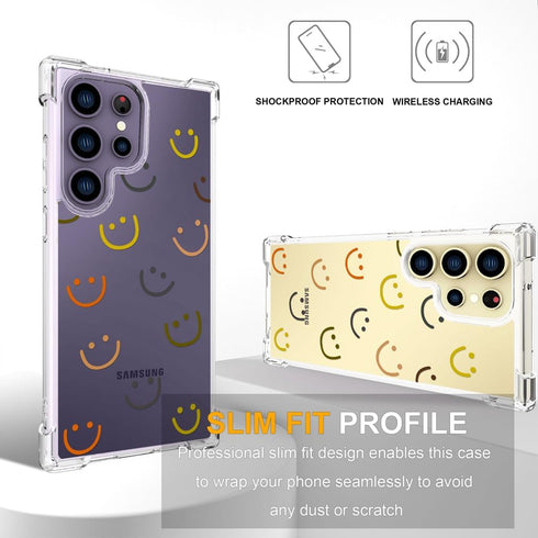 Case for S24 Ultra Case for Women Cute Phone Case Clear Design, Compatible with Samsung Galaxy S24 Ultra Case Transparent Cool Kawaii Protective,S...