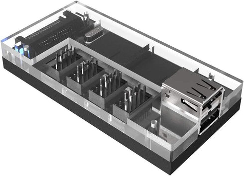 S08-303-IA - Acrylic Internal USB 2.0 Hub with Magnetic Base - 5 USB 2.0 Ports Expansion...