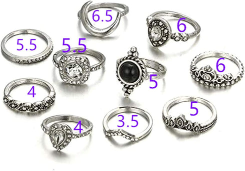 Rings Black Rings Goth Rings for Women Rings for Teen Girls Womens Rings Cute Rings Stackable Rings Set?12Pcs(Rings Size 3.5,4,5,5.5,6,6.5)...