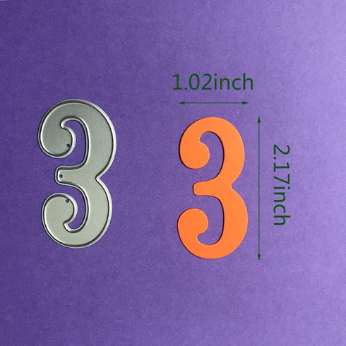 Cutting Dies for Card Making,Numbers 0-9 Metal Cutting Dies Scrapbooking Birthday DIY Craft 2 Inch Die Cuts (Numbers), silver...