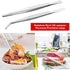Kitchen Tweezers Stainless Steel 8 Inch Long Tweezers Tongs, Heavy Duty large food tweezers with Precision Serrated Tips for Cooking(8" Straight)...