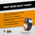 WOD DTC10 Advanced Strength Industrial Grade Yellow Duct Tape, 2 inch x 60 ft. Waterproof, UV Resistant for Crafts & Home Improvement...
