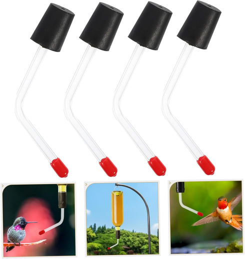 4pcs Hummingbird Water Feeder Pet Accessories Water Feeder Outdoor Pet Water Dispenser Birds Feeding Port Perky Pet Hummingbird Feeder Hummingbird...