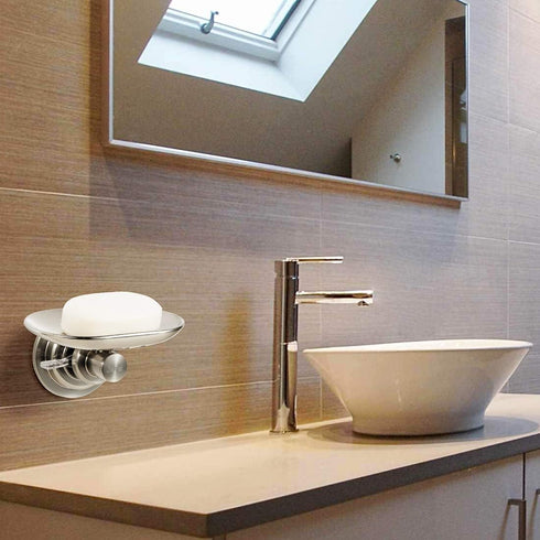 JiePai Suction Cup Soap Dish Elegant Suction Cup Soap Holder Wall Mounted Soap Holder for Bathroom Kitchen...