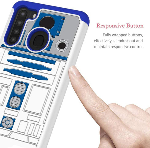 Candykisscase Compatible with Samsung Galaxy A21 Case,Samsung A21 Cover, Astromech Droid Robot Pattern Shock-Absorption Hard PC and Inner Silicone...