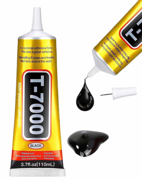 T-7000 Black Adhesive Glue for Phone, Waterproof Jewelry Glue Precision Craft Adhesive for Cell Phone Screen Repair Glass Wood Crafts Metal and St...