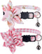 Cat Collar Breakaway with Cute Sunflower and Bell Plaid Flower for Kitty Adjustable Safety...