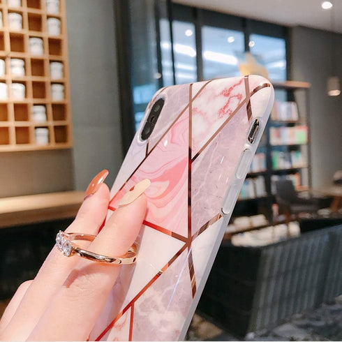 Qokey Compatible with iPhone SE Case 2022/2020,for iPhone 7/8 Cases 4.7" Marble Cute Design for Women Girls 360 Degree Rotating Ring Kickstand Sof...