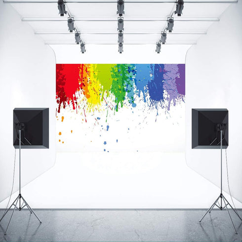 Paint Splash Party Backdrop Colorful Painting Art Photography Background MEETSIOY Abstract Oil Painting Photo Booth Props Banner Birthday Party Su...