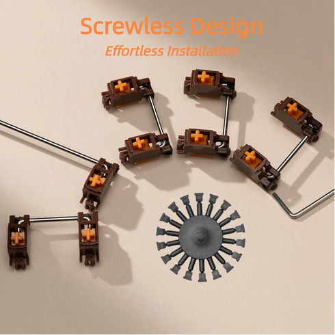 WS Stupid Keyboard Stabilizers, Snap-in Stabilizers with 2u 6.25u 7u Wires, 1.2mm PCB Mount Stabs Kit for Mechanical Keyboards MX Switches...