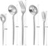 Matte Serving Silverware Set, 5-Piece Round Shared Utensils Set of Stainless Steel, Hostess Flatware Serving Set, Satin Finish, Dishwasher Safe...
