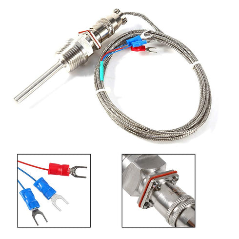 Akozon RTD PT100 Waterproof Temperature Sensor 1/2" NPT Threads with 2 Meter Cable...