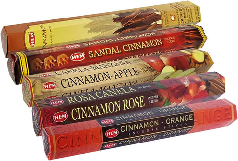 Hem Incense Sticks Variety Pack #8 and Incense Stick Holder Bundle with 5 Cinnamon Based Fragrances...