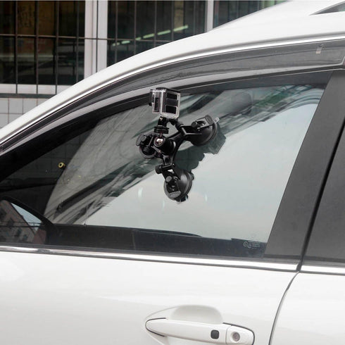 3-Cup Action Camera Suction Cup Mount Motion Camcorder Car Windshield Hood Door Trunk Lid Holder/w Ball Head Compatible with GoPro Sony DJI OSMO A...