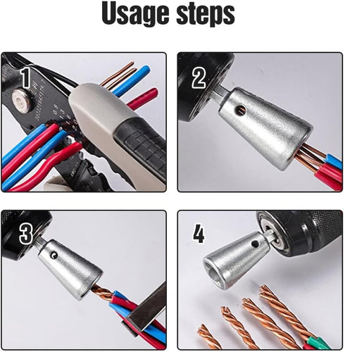 4PCS Wire Twister Tool for Drill, Blendixy Wire Strippers, Drill Bit Sharpener Wire Twister, Drill Powered Electrical Tools, Electrical Wire Wire ...