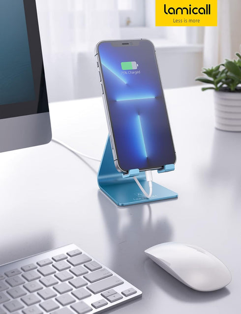 Lamicall Adjustable Phone Stand, Cell Phone Holder Desk, Compatible with Phone 13 12 Mini 11 Pro Xs Max XR X 8 7 6 Plus SE, Smartphones Dock, Offi...