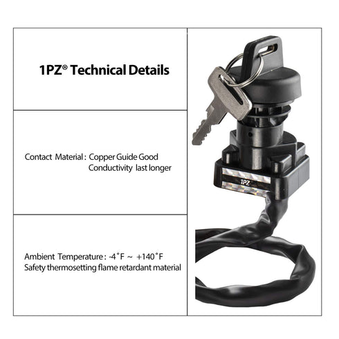 1PZ LZ4-K01 Ignition Key Switch Replacement for Suzuki LT-Z400 Quadsport LTZ400 LTZ400Z 2003-2007 LTF500F 1998-2002 LTA500F 2000-2001 LTZ250 QUADS...