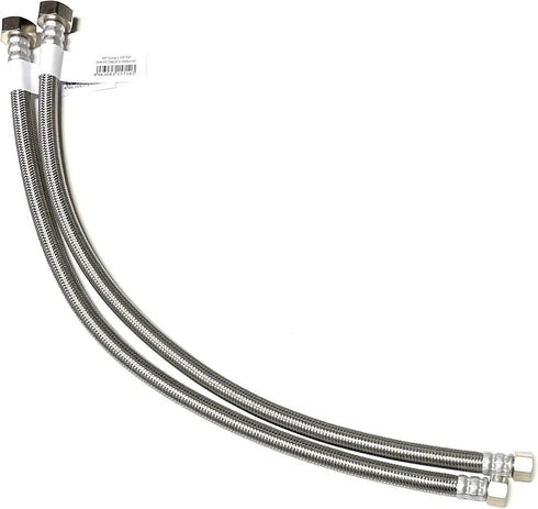 Faucet Water Supply Connector Line Braided Stainless Steel, Faucet Supply Line - 3/8 Female Compression Thread x 1/2 Female Iron Pipe Thread (3/8"...