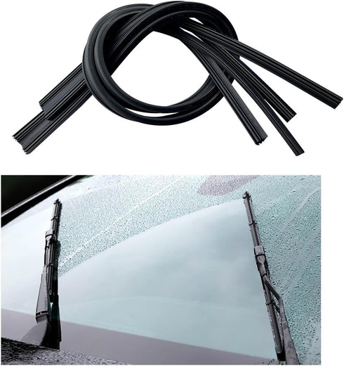 Kewucn 4 PCS Windshield Wiper Blade Refills, 28 Inches Auto Rubber Boneless Strips, Adjustable Vehicle Framless Wiper Blade Strips, Universal Repl...