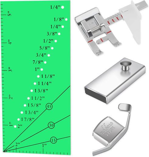 Magnetic Seam Guide,Seam Guide Ruler,Adjustable Guide Sewing Machine Presser Foot for Sewing Machine,4 Pieces Sewing Machine Accessories for Begin...