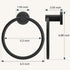 FORIOUS Matte Black Towel Ring, SUS304 Stainless Steel Hand Towel Holder for Bathroom Wall Mounted, Modern Towel Hanger, Towel Rack Round, Ring To...