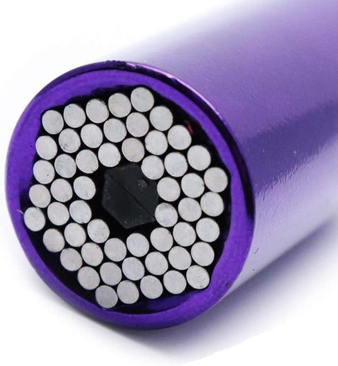 Universal Socket Set, Professional 7mm-19mm / 1/4"-3/4" Grip Socket Set Ratchet Wrench Power Drill Adapter, Purple...