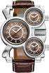 1167 Mens Top Brand Multi-Function 3-Movt Quartz Leather Wrist Watch...