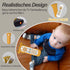 Baby TV Remote Control Toy with Soft Silicone Cute Carb Cover, Musical Realistic Play Remote Toy with Light and Sound, 3 Language Educational Lear...