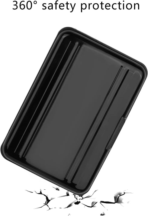 Aluminum Shock Resistant Carrying Box Holder Memory Card Storage Box Case Holder 8 Slots for SD SDHC MMC Micro SD TF Cards (Black)...