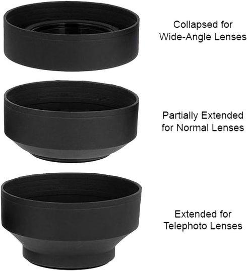 55mm Soft Rubber Lens Hood for Sony Alpha a7, Alpha a7 II, Alpha a7 III Camera with 28-70mm Lens, a6600 Camera with 18-135mm Lens...