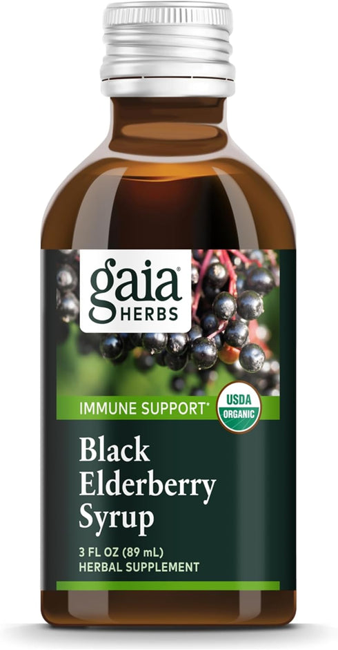 Gaia Herbs Black Elderberry(Sambucus Nigra) Syrup-Immune Support Supplement-Made with Organic Black Elderberries for Immune System Support-USDA Ce...
