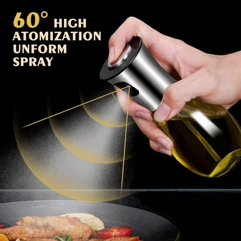 Oil Sprayer for Cooking, Olive Oil Sprayer Mister for Air Fryer, 200ml Glass Olive Oil Spray Bottle, Oil Spritzer Dispenser for Kitchen Baking Fry...