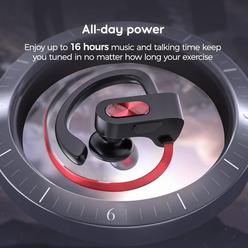Bluetooth Headphones, Deep Bass Wireless Running Headphones w/16 Hrs Playtime, Bluetooth Earbuds in-Ear w/Earhooks, IPX7 Waterproof Sports Earphon...