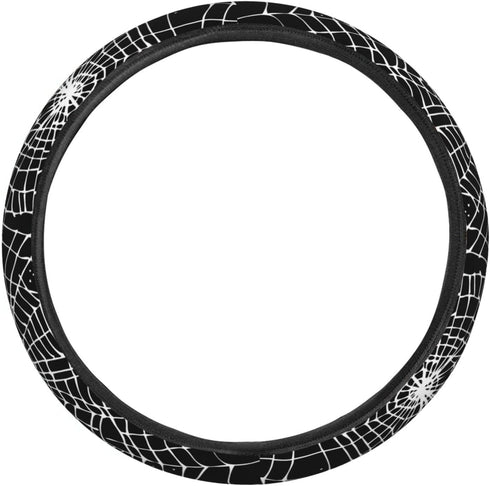 Retro Halloween Web Spider Steering Wheel Cover for Women, Girls 15 inch Universal Auto Car Anti Slip Wrap Steering Wheel Covers Fit for Vehicles,...