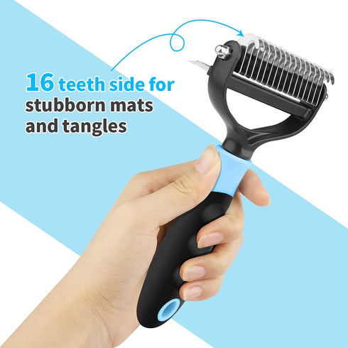 Dog Grooming Brush for shedding with 2 in 1 Professional Deshedding Tools and UNDERCOAT Rake for Long and Short Haired Dogs with Double Coat with ...