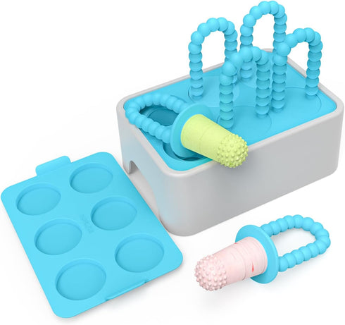 MORLIKE Baby Popsicle Molds Set, Homemade Breastmilk Popsicle Molds for Led Weaning, BPA Free Ice Pop Molds for Baby Teething Relief, Easy Release...