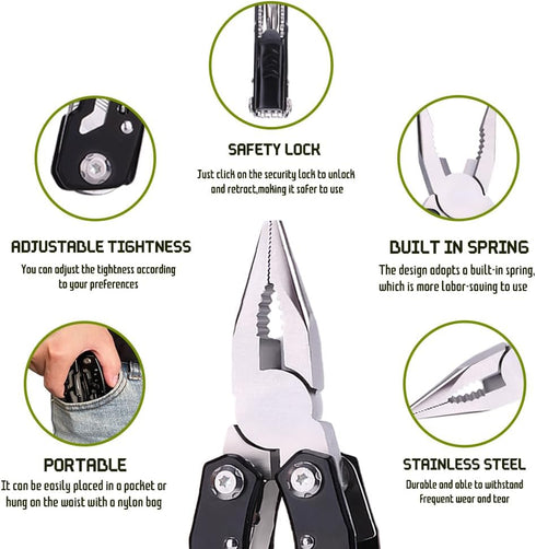14 in 1 Multitool Pliers Gives One Whistle as a Gift, Professional Pocket Pliers from Wife Daughter to Father Boyfriend Husband on Christmas, Birt...