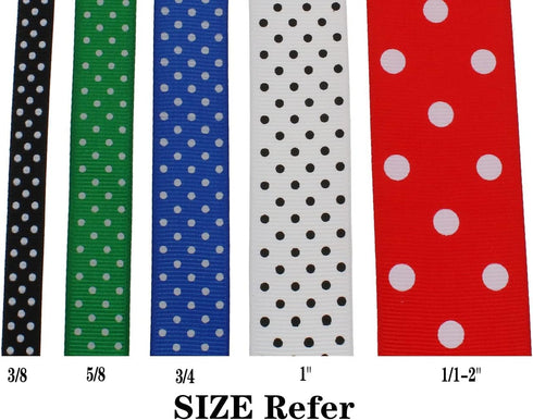 Polka Dot Grosgrain Ribbon 25 Yard Each Roll 100% Polyester (3/8", Royal Blue)...
