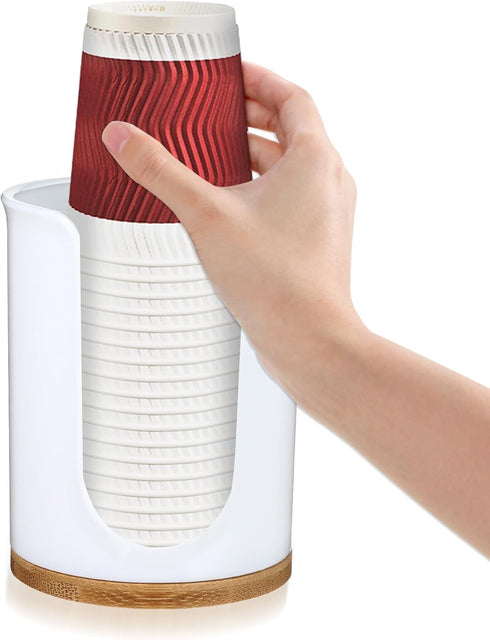 Bathroom Cups Dispenser Plastic Mouthwash Holder Acrylic Disposable Paper Cups Rack White Kitchen Accessories Cup Storage Box for Guest Toiletries...