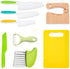 8 Pieces Wooden Kids Kitchen Knifes for Real Cooking Include Plastic Toddler Knife, Wood Kids Safe Knives, Potato Slicers, Serrated Edges Cooking ...