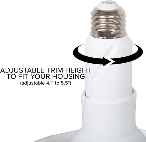Maxxima Dimmable BR30 LED Bulb, Built-in Trim, 65 Watt Equal Downlight, 2700K Warm White 700 Lumens, 90 CRI, Energy Star...