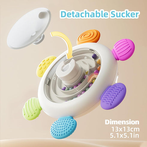 Sensory Suction Cup Spinning Top Mirror Toys, 3 in 1 Early Educational Baby Toy for 12 Months Toddler Travel Labyrinth Game, High Contrast Visual ...