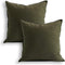 Jeanerlor 18"x18" Solid Cotton Linen Decoration Green Throw Pillow Case with Zipper Cushion Case Pillow Cover Decorative Pillowcase for Chair/Bed/...