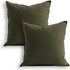 Jeanerlor 18"x18" Solid Cotton Linen Decoration Green Throw Pillow Case with Zipper Cushion Case Pillow Cover Decorative Pillowcase for Chair/Bed/...