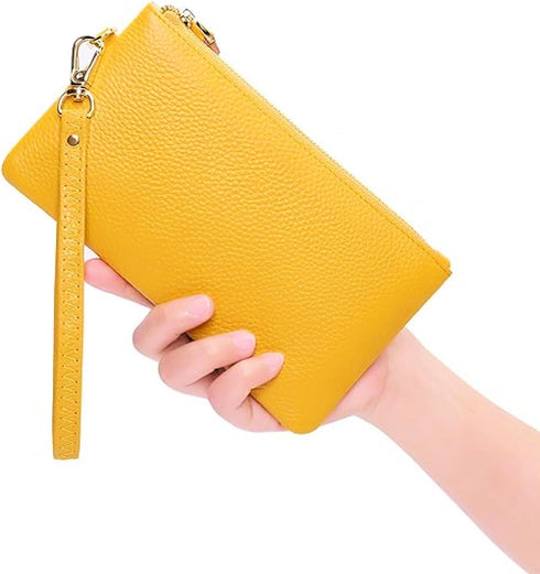 Women's Wristlet Clutch Slim Leather Wallet RFID Blocking Pouch...