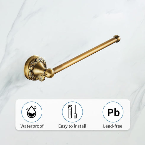 Hand Towel Bar for Bathroom Antique Bronze Brass, Rustproof Wall Mounted Towel Rack Hanger Bathroom Hardware Accessories Towel Holder,Pattern Carv...