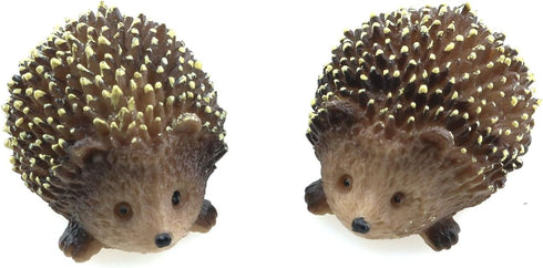 Mini Hedgehog Figurine 2PCS Lively Resin Statues Animals Figurines Pet Sculptures Fairy Wild Miniature Garden Accessories for Micro Landscape Plan...